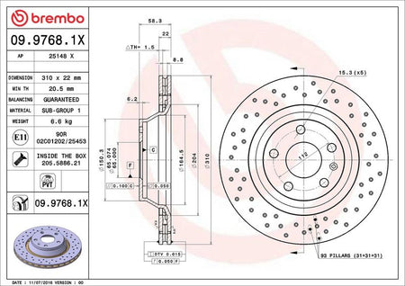 Brembo 09.9768.1X Brake Disc - 2