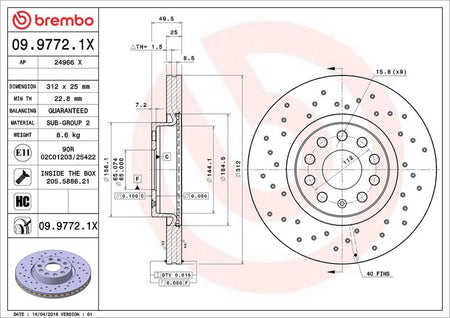 Brembo 09.9772.1X Brake Disc - 2