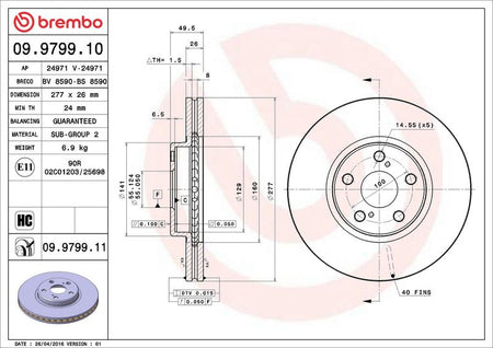 Brembo 09.9799.11 Brake Disc - 2