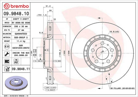Brembo 09.9848.11 Brake Disc - 2