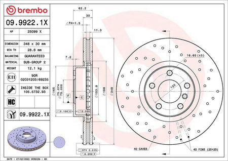 Brembo 09.9922.1X Brake Disc - 2