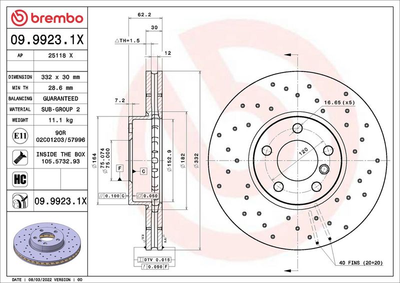 Brembo 09.9923.1X Brake Disc - 2