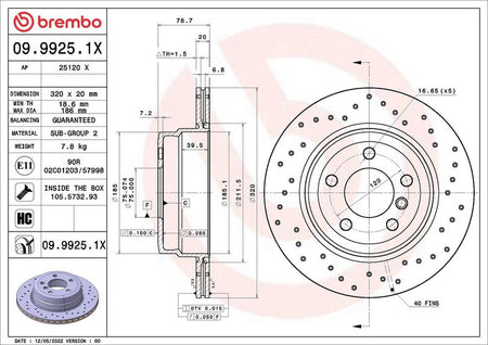 Brembo 09.9925.1X Brake Disc - 2