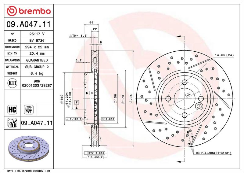 Brembo 09.A047.11 Brake Disc - 2