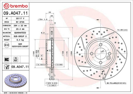 Brembo 09.A047.11 Brake Disc - 2