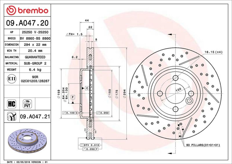 Brembo 09.A047.21 Brake Disc - 2
