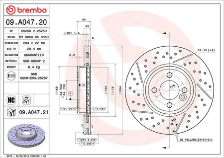 Brembo 09.A047.21 Brake Disc - 2