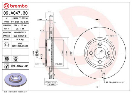 Brembo 09.A047.31 Brake Disc - 2