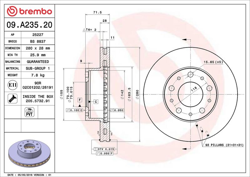 Brembo 09.A235.20 Brake Disc - 2