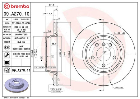 Brembo 09.A270.11 Brake Disc - 2