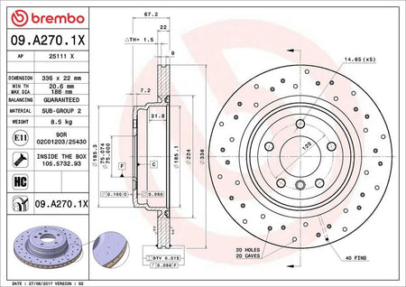 Brembo 09.A270.1X Brake Disc - 2