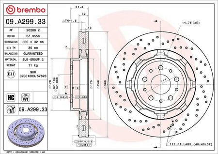 Brembo 09.A299.33 Brake Disc - 2