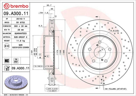 Brembo 09.A300.11 Brake Disc - 2