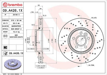 Brembo 09.A426.1X Brake Disc - 2
