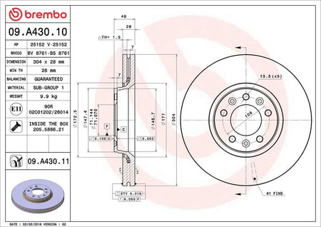 Brembo 09.A430.11 Brake Disc - 2