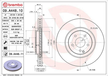 Brembo 09.A448.11 Brake Disc - 2