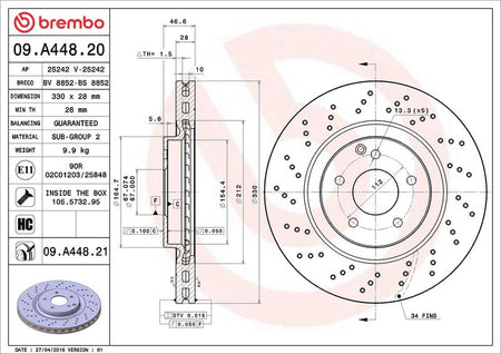 Brembo 09.A448.21 Brake Disc - 2