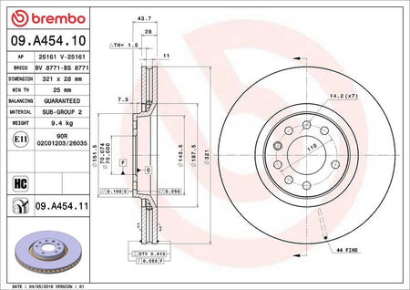 Brembo 09.A454.11 Brake Disc - 2