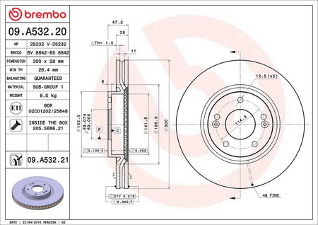 Brembo 09.A532.21 Brake Disc - 2