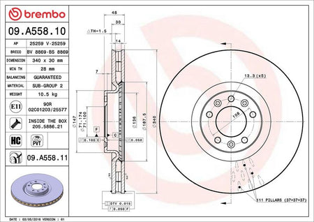 Brembo 09.A558.11 Brake Disc - 2