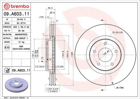 Brembo 09.A603.11 Brake Disc - 2