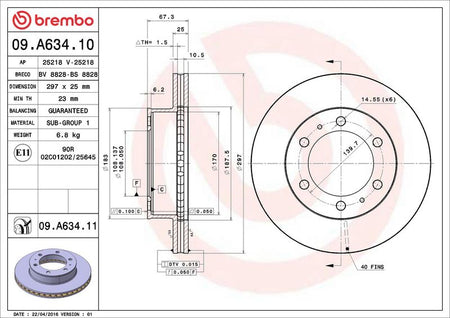 Brembo 09.A634.11 Brake Disc - 2