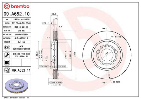 Brembo 09.A652.11 Brake Disc - 2
