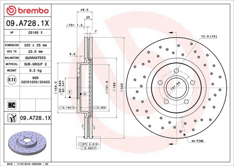 Brembo 09.A728.1X Brake Disc - 2