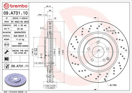 Brembo 09.A731.11 Brake Disc - 2