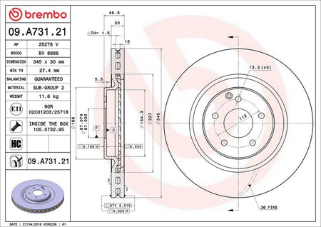 Brembo 09.A731.21 Brake Disc - 2