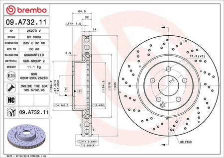Brembo 09.A732.11 Brake Disc - 2