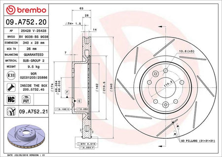 Brembo 09.A752.21 Brake Disc - 2
