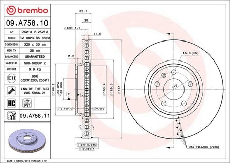 Brembo 09.A758.11 Brake Disc - 2