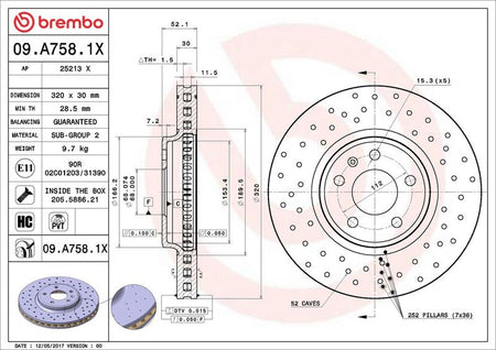Brembo 09.A758.1X Brake Disc - 2