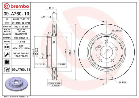 Brembo 09.A760.11 Brake Disc - 2