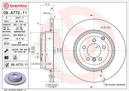 Brembo 09.A772.11 Brake Disc - 2