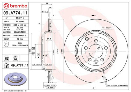 Brembo 09.A774.11 Brake Disc - 2