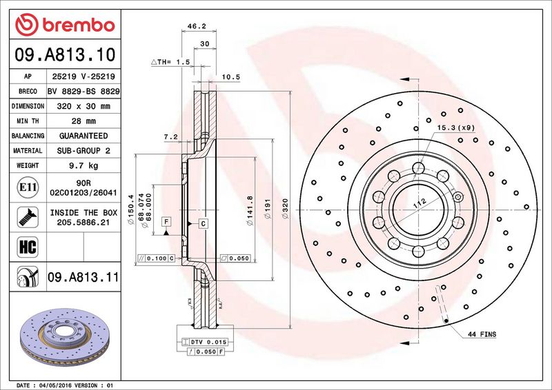 Brembo 09.A813.11 Brake Disc - 2