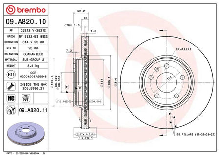 Brembo 09.A820.11 Brake Disc - 2