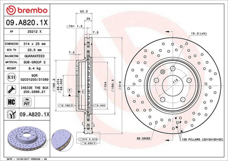 Brembo 09.A820.1X Brake Disc - 2