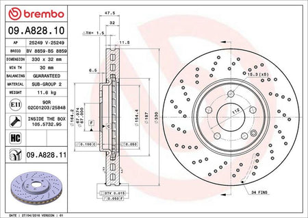 Brembo 09.A828.11 Brake Disc - 2