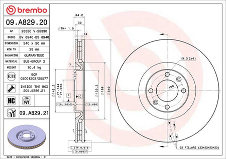 Brembo 09.A829.21 Brake Disc - 2