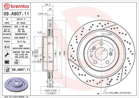 Brembo 09.A907.11 Brake Disc - 2