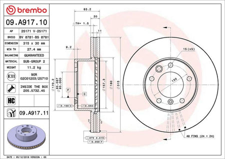 Brembo 09.A917.11 Brake Disc - 2