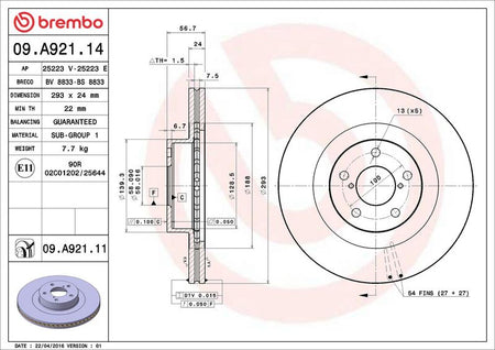 Brembo 09.A921.11 Brake Disc - 2