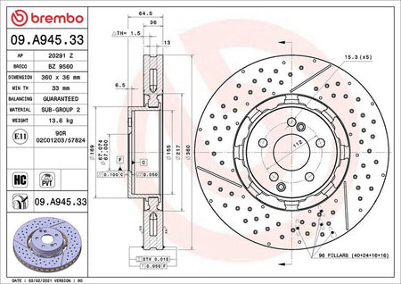 Brembo 09.A945.33 Brake Disc - 2