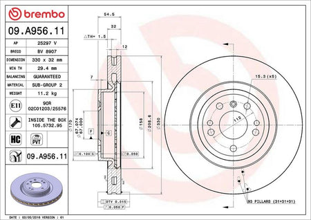 Brembo 09.A956.11 Brake Disc - 2