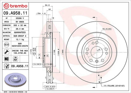 Brembo 09.A958.11 Brake Disc - 2