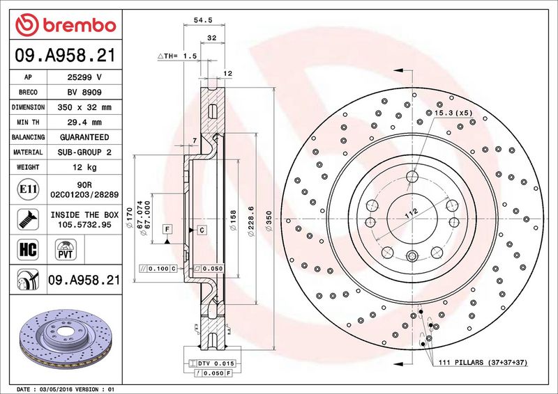 Brembo 09.A958.21 Brake Disc - 2