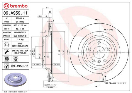 Brembo 09.A959.11 Brake Disc - 2